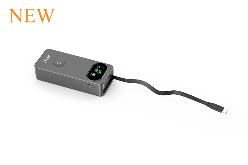 ESC-X017 65W Ultra-Fast 20000mAh Power Bank with TFT Display & Retractable Cable
